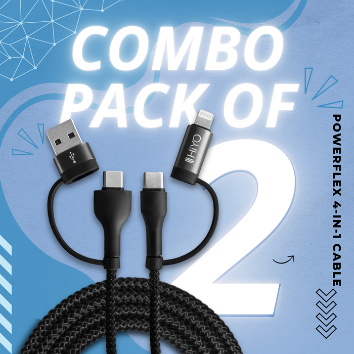 Powerflex 4-in-1  Fast Charging  Cable ( Combo Pack of 2 )