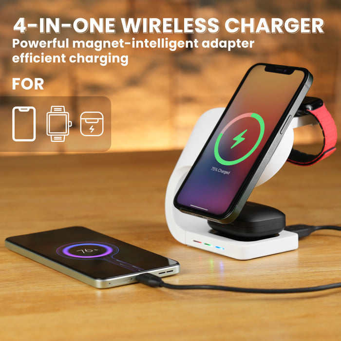 Magnetic Mag-Safe 4-in-1 Wireless Charger