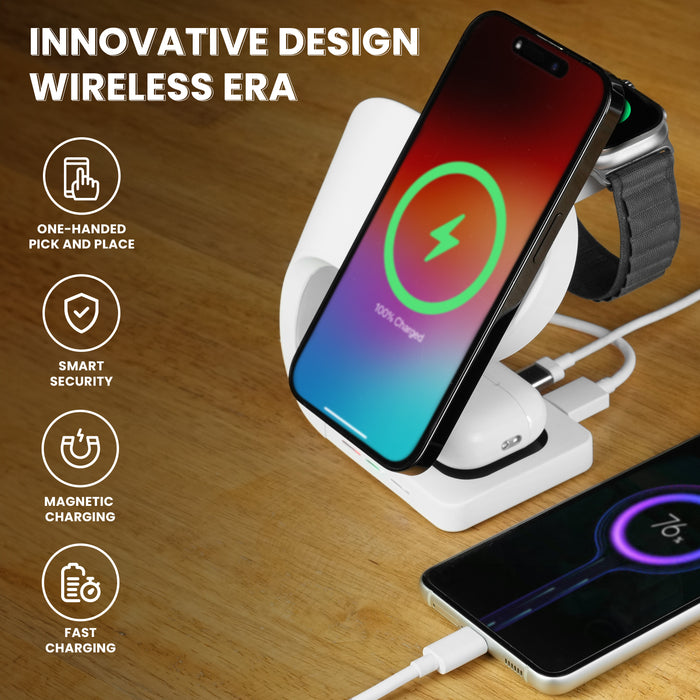 Magnetic Mag-Safe 4-in-1 Wireless Charger