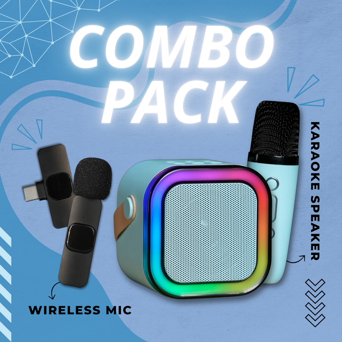 Mini Portable Karaoke Speaker + Wireless Mic